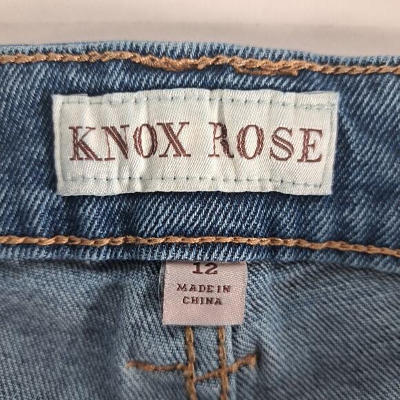 Knox Rose Ankle Jeans Womens 12 Blue Stretch Denim Mid Rise Chevron Side Stripe - Picture 3 of 14